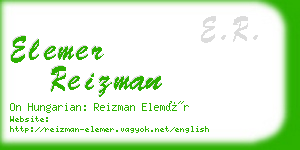 elemer reizman business card